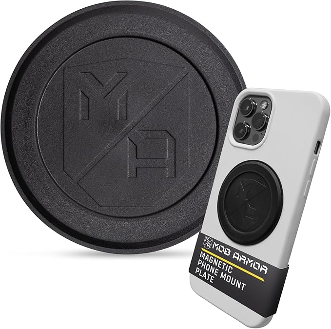 Mob Armor Magnet Flex Plate - Magnetic Phone Mount for iPhone, Android, Wireless Charging Compatible- 2mm Thick Rubber Magnetic Plate -