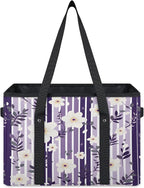 Reusable Grocery Bags Heavy Duty Shopping Bags Foldable Large Tote Bags with Long Handles & Hard Bottom