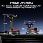 SYNCWIRE for MagSafe Car Mount [2-Axis Design] Nano Adhesive Gel + Suction Cup Magnetic Phone Holder for Dashboard & Windshield, 360° Adjustable for iPhone 17 16 15 14 13 12 11, Samsung, Carbon Fiber