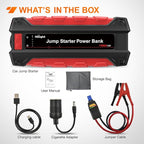 Nilight 1500A Car Battery Jump Starter for Up to 7.0L Gas & 5.5L Diesel Engines 12V Portable Jump Start Booster Pack Jump Box with Jumper Cables DC Output and LED Light