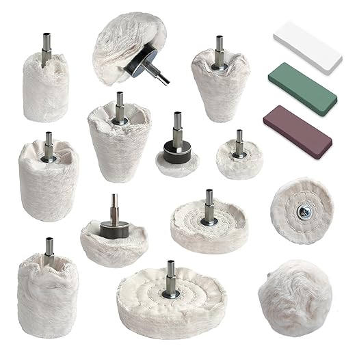 13Pcs Buffing Wheel for Drill, 3 Polishing Compounds, Aluminum Wheel Polishing Kit, Buffing Pad Polishing Tool for Car, Motorcycle, Metal, Stainless Steel, Jewelry, Wood, Ceramic, Glass