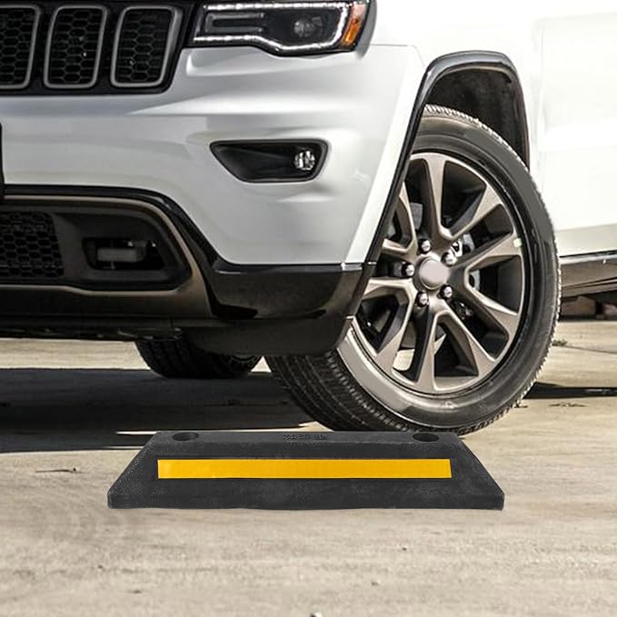 iplusmile Garage Parking Stopper Reflective Wheel Stop Aid for Vehicle Positioning Compact Design for Easy Installation Heavy-Duty Car Stopper for Spaces