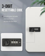 Uniclife 48 Position Key Cabinet with Combination Lock Resettable White Digital Security Storage Box Steel Key Organizer with