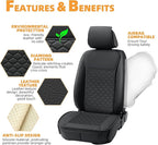 Elantrip Car Seat Cover Full Set Leather Car Seat Protector Universal fit for Most Cars SUVs and Trucks Water Proof Front and