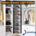 SpaceAid 8 Tier Rotating Shoe Rack Tower, Spinning Shoe Display Lazy Susan, Revolving 360 Shoe Rack Storage Round Carousel, V