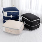 Comforter Storage Bag - Large Capacity Blanket Storage Bags 3-Layer Ultra Space Saving Self Compression Organizer, Washable C