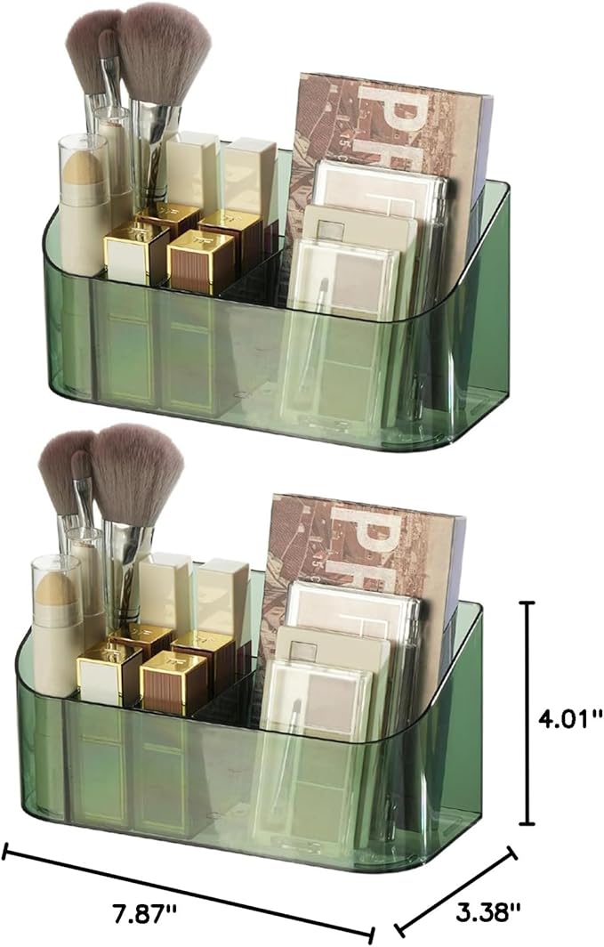 SUNFICON 2 Pack Makeup Trays Organizers Holders Cosmetic Display Cases Tabletop Desktop Vanity Countertop Bathroom Wall Cabin
