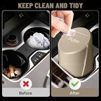 Car Trash Can Bin with Lid - 2 Packs Car Garbage Can Cup Holder - Beige Mini Leakproof Vehicle Garbage Bin with 40pcs Trash Bags-Automobile Organizers and Storage for Front Back Seat Accessories