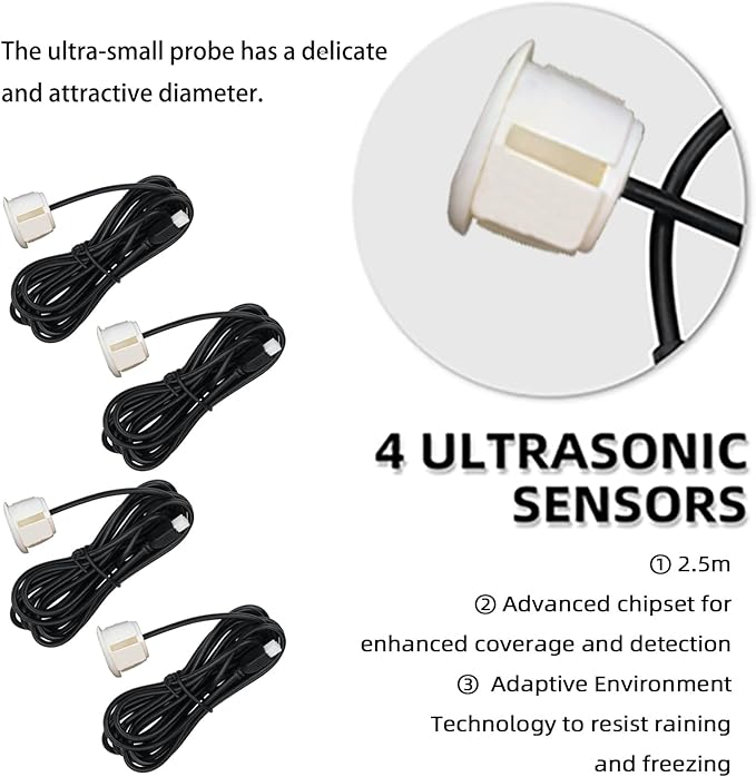 LCD Parking Sensor Kit - Displays Data on Original Screen, Easy Rear Installation, Compatible with CVBS Cameras (Not for AHD)