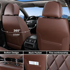 Coverado Car Seat Covers Full Set, Luxury Faux Leather Waterproof Seat Cover, Front and Back Car Seat Protector, Universal 5 