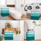 HomeHacks 2-Pack Large Laundry Basket, Waterproof, Freestanding Laundry Hamper, Collapsible Tall Clothes Hamper with Extended