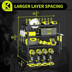 KAFAHOM Power Tool Organizer,4 Layer Drill Holders Wall Mount,Heavy Duty Metal Organizers and Storage Rack for Garage Organiz