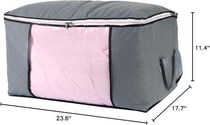 combocube 4 Pack Comforter Storage Bag and 4 Pack Bed Sheet Storage Organizer