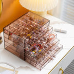 YUFONG Earring Storage Box Organizer, Acrylic Jewelry Storage Box Holder 5 Drawers Transparent Jewelry Display Stand with 120