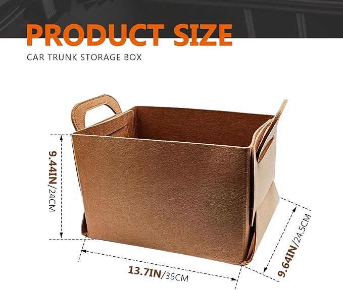 Felt Car Trunk Organizer, Foldable Vehicle Storage Box, Large Capacity Multi-Purpose Automotive Interior Accessories for Cars, S