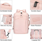 Lumesner Carry on Travel Backpacks, Extra Large 40L Flight Approved Bag for Men & Women,Expandable Suitcase Backpack With 4 P