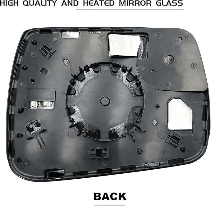 Dodge Ram 1500 Heated Blind Spot Mirror Replacement - Left Side Convex Mirror Glass with Rear Holder - Compatible with 2019-2021 Models