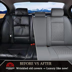 Coverado Rear Seat Covers, Leather Back Seat Cover for Car, Universal Waterproof Automotive Seat Cushion Protector for Most C