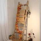 FUIN 6.4ft Extra Wide Wooden Blanket Ladder Living Room Decorative Wal Leaning Farmhouse Quilt Display Holder Rustic Wood Tow