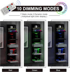 5-Tier Wall Shelf Unit with RGB Light, Floating Lack Shelf for Storage, Wall Mounted Vertical Display Shelf for Bedroom Livin