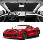 Custom Fit Windshield Sun Shade for Chevy Corvette c8 2020-2026, Blocks UV & Heat, Front Window Sunshade Accessories, Easy Fold & Store Keep Your Car Cooler