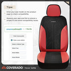Coverado Car Seat Covers for Front Seats, Waterproof Automotive Seat Protectors 2-Pack, Leather & Mesh Driver Protectors Univ