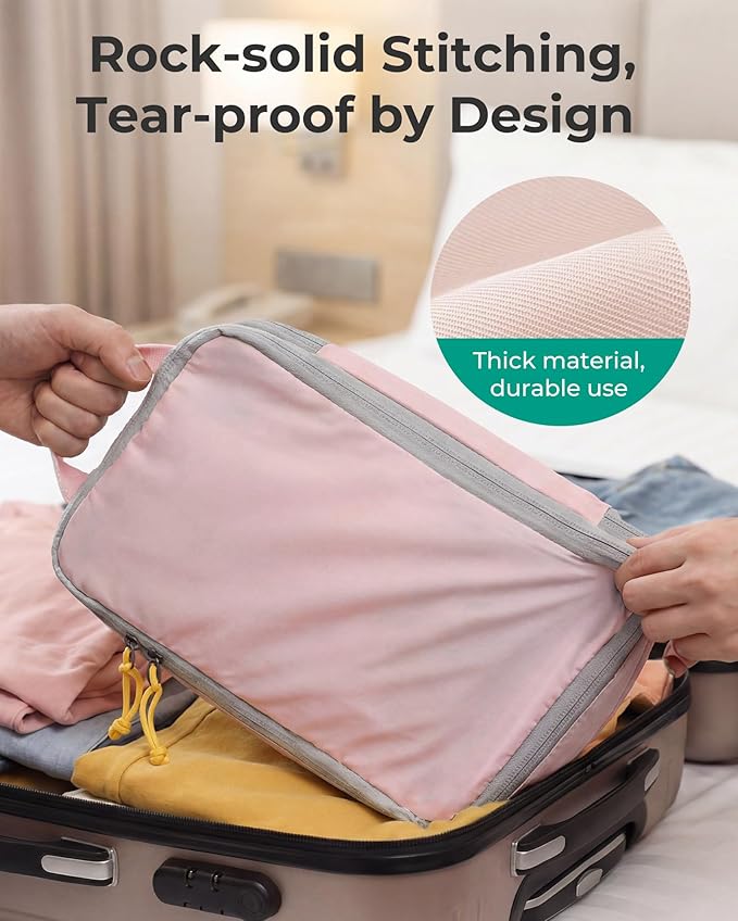 BAGSMART 6 Set /4 Set/2 Set Compression Packing Cubes for Travel, Lightweight Luggage Organizer Bags, Durable Space Saver Bag