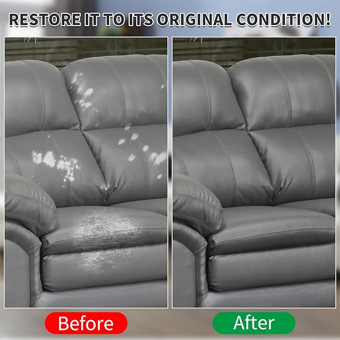 Dark Gray Leather Recoloring Balm with 100ml Mink Oil,Leather Couch Scratch Remover,Leather Repair kit for Vinyl Furniture an