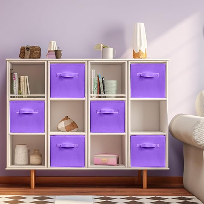 ShellKingdom Storage Bins, Foldable Fabric Storage Cubes And Cloth Storage Organizer Drawer For Closet And Toys, 2 Pack (Viol