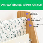 Humble Crew 4-Tier Kids Bookshelf, Natural/White/Green - Premium Book Shelf for Kids Rooms with Four Deep Pockets - Toddler S