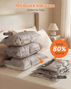 Travel Vacuum Bags for Clothing with Rechargeable Electric Pump, 9 Pack Compression Packing Storage Bags for Luggage and Suit