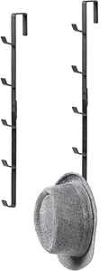 MyGift 2 Pcs Over The Door Hat Organizer, Door Hanger Hat Rack Display Storage, 5 Hooks Heavy Duty, for Coat, Scarf, Purse, B