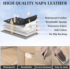 Coverado Seat Covers, Car Seat Covers Front Seats, Beige Nappa Leather Car Seat Covers, 2 Pack Waterproof Front Seat Covers, 