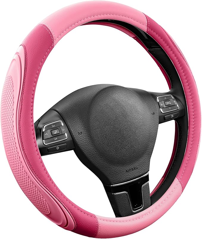 Road Comforts Car Steering Wheel Cover - Microfiber Leather Steering Wheel Wrap Sports 14.5-15 Inch Steering Wheel Cover Non-