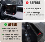 Muslogy Center Console Organizer Dash Storage Box Compatible with Chevrolet Colorado & GMC Canyon 2023 2024 2025 2026 Dashboard Organizer Insert Behind Screen Interior Storage Accessories (Red)