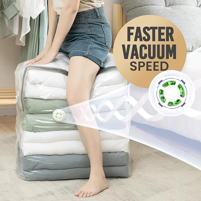 TAILI Vacuum Storage Bags 4 Pack, Extra Large Cube (40x28x18x18 Inch), Supe Jumbo Vacuum Seal Bags for Bedding Comforter, Bla