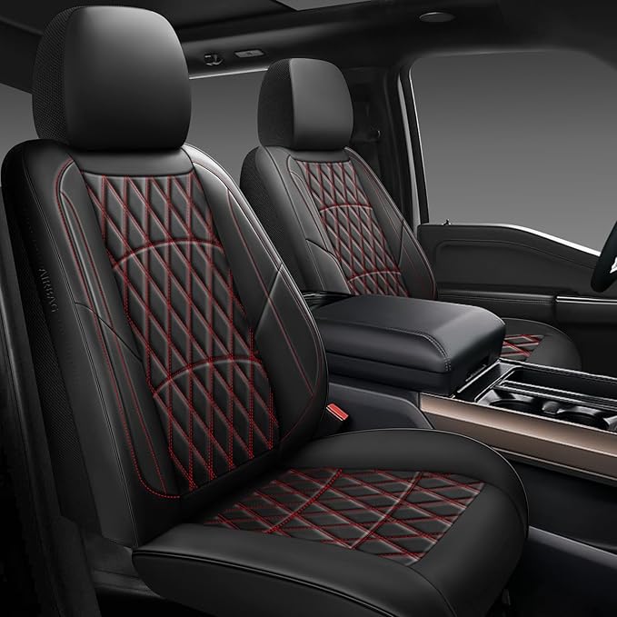 NS YOLO Leather Car Seat Covers,Universal Fit for Most Cars,SUVs and Sedans,Waterproof Luxury Leatherette Cushions, 5 Seats P