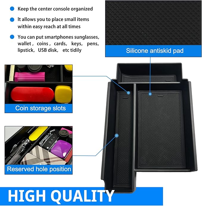 SHAOHAO for 2025 2026 Nissan Pathfinder Center Console Organizer Tray 2022 2023 2024 2025 2026 Pathfinder S/SV/SL/Rock Creek/Platinum Armrest Storage Box Pathfinder 2025 2026 Accessories Organizer