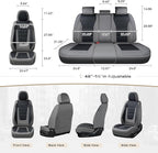 Coverado Car Seat Covers Full Set, Nappa Leather Seat Covers for Cars, Car Seat Protector Car Seat Cushion, Front and Back Se