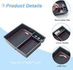 JKCOVER OEM Fit 2024 2025 2026 Tacoma Center Console Organizer Tray Compatible with 2024 2025 2026 Toyota Tacoma(4th Gen) Accessories ABS Plastic Storage Box（Patented Design）