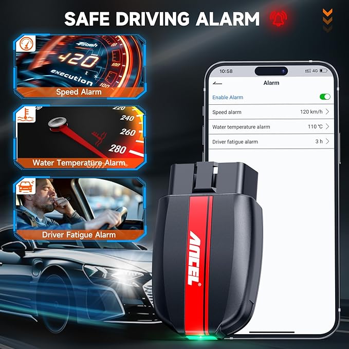 ANCEL BD200 OBD2 Scanner Bluetooth - Code Reader & Check Engine Diagnostic Scan Tools with Car Battery Test, Exclusive App on