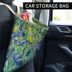 Car Trash Can, Cute Car Trash Bag, Hanging Car Organizer and Storage Bag, Trash Bin for Car Accessories, Vehicle, Travelling, Camping Watercolor Tropical Leafy Pattern