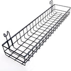 Kaforise Hanging Basket for Wire Wall Grid Panel, Multi-Function Wall Storage and Display Basket, Medium Size, Black Painted