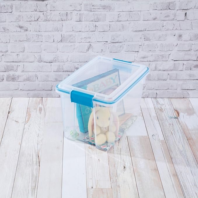 Sterilite 12-Pack Gasket Box, Weather-Resistant Storage Bins with Latching Lids, 20 Quart - Heavy-Duty Organizing Containers 