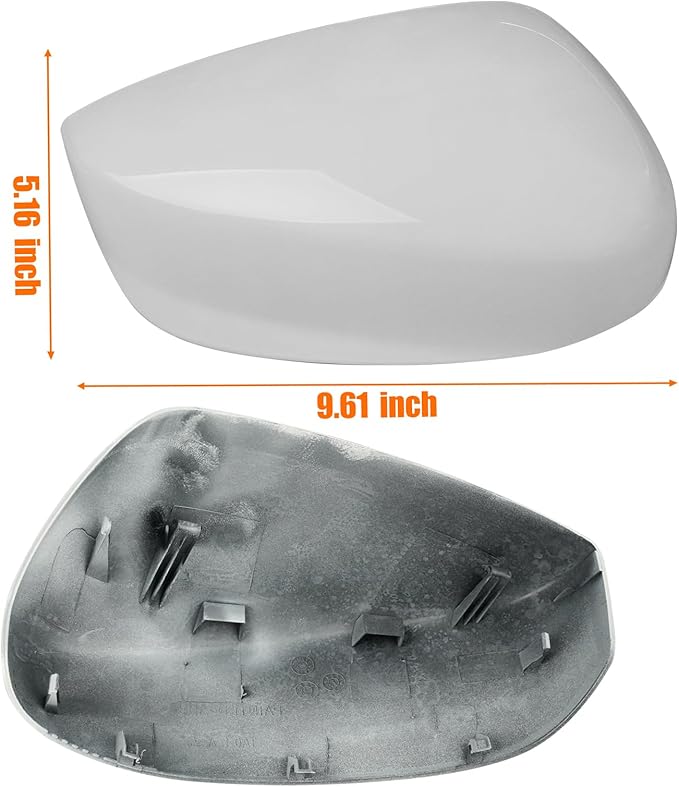 Yumzeco Compatible with Honda Accord Side Mirror Cover Trim 8th Gen 2008 2009 2010 2011 2012, White Door Rearview Mirror Caps Replacement for Honda Accord W/O Light Hole - Right Passenger Side