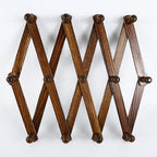 AMAPON Accordion Style Expandable Wall Wooden Coat Rack 13 Hooks (Pegs) Hang Hats Jackets Coffee Mug Purses Necklaces Towels 