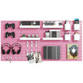 Pegboard Combination Kit, 8 Peg Boards and 30 Accessories Modular Hanging Black Pegboard for Walls, Office Wall Organizer, Ke