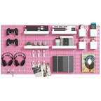 Pegboard Combination Kit, 8 Peg Boards and 30 Accessories Modular Hanging Black Pegboard for Walls, Office Wall Organizer, Ke