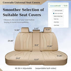 Coverado Automotive Seat Covers, Back Car Seat Cover, Rear Seat Cover, 3-Pieces Luxury Car Seat Cushion, Beige Seat Cover Sea