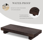 zoocatia Small Wood Tray Pedestal Stand Farmhouse Bathroom Decor Decorative Wooden Riser Kitchen Soap Dish Holder for Vanity,
